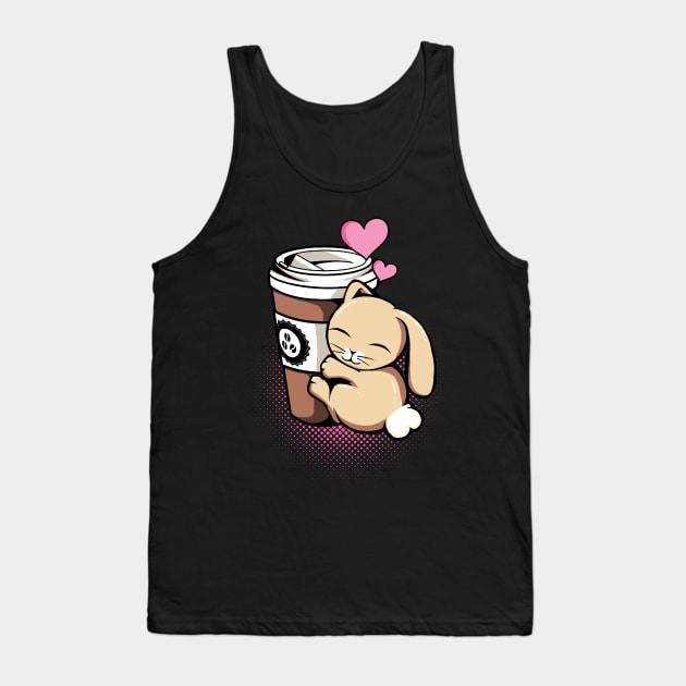 Bunny Hearts Coffee Tank Top by SpicyMonocle